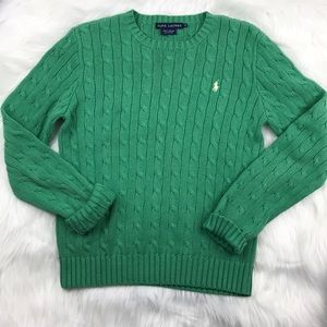 Ralph Lauren Green Cable Knit Sweater